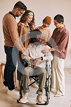 Person with Disability at Group Therapy Session