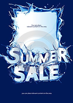 Vertical Poster Summer Sale on Dark Blue Background