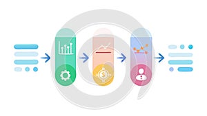 Vertical Process Flow Chart Infographic, vector design Generative AI