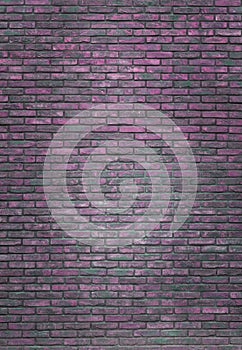 Vertical purple brick wall background, wallpaper. Purple bricks pattern, texture