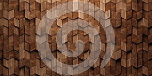 Vertical randomly shifted offset rhomboid wooden cubes or blocks herringbone surface background texture, empty floor or wall