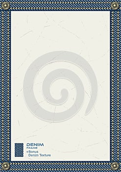 Vertical rectangular frame in denim style