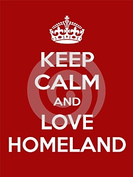 Vertical rectangular red-white motivation the love homeland poster photo
