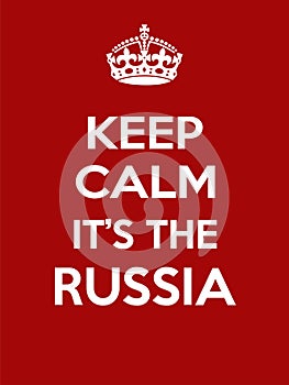 Vertical rectangular red-white motivation the russia poster based in vintage retro style