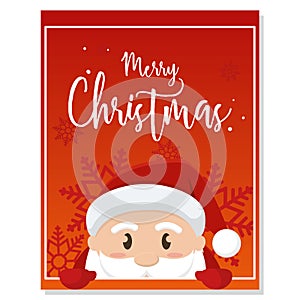 Vertical red christmas invitational card with santa claus character Vector