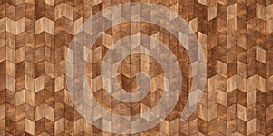 Vertical rhomboid wooden cubes or blocks herringbone surface background texture, empty floor or wall hardwood wallpaper