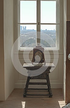 Vertical of a room decorated with vintage inetrior