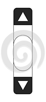 Vertical scroll bar black and white 2D line cartoon object
