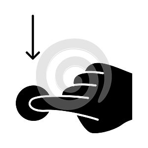 Vertical scroll down gesture glyph icon