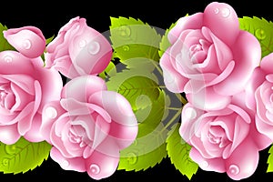 Vertical seamless background with roses.