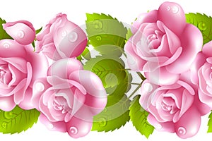 Vertical seamless background with roses.