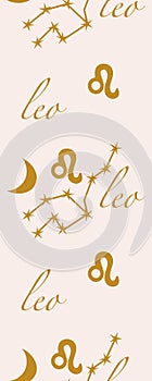 Vertical seamless border with leo elements