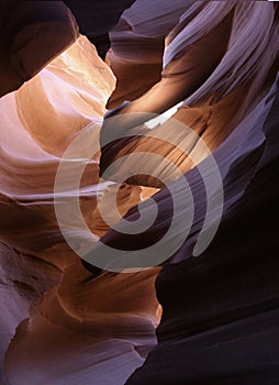 Vertical sharp shapes in slot canyon