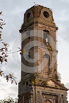 Vertical shot of Abbey tower at Pairi Daisa zoo park in Belgium