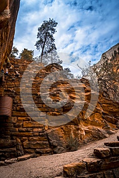 Vertical shot of Angels Landing rock formation in Zion National Park