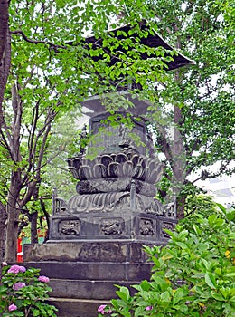 Vertical shot of an Asakusa statuary