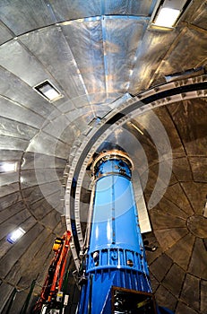 Vertical shot of astronomy discovery equipment