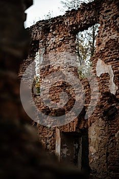 Vertical shot of Balga Castle Ruins in Kaliningrad Oblast, Russia