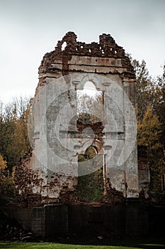 Vertical shot of Balga Castle Ruins in Kaliningrad Oblast, Russia