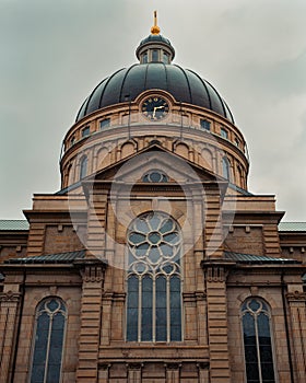 Vertical shot of the Basilica of Saint Josaphat. Milwaukee, Wisconsin, United States.