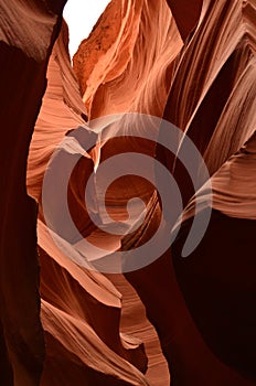 Vertical shot of the beautiful Antelope Canyon, Arizona, USA