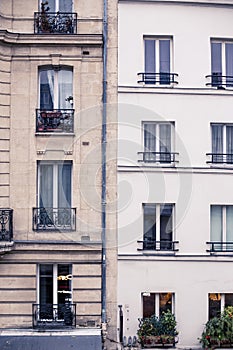 Vertical shot of the beautiful buildings and houses captured in Paris, France