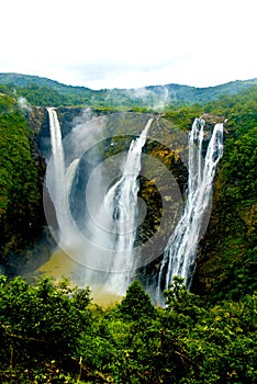 Vertical shot of beautiful Jog Falls in Jog, India