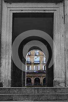 Vertical shot of a beautiful Plaza Berria Bilbao in Spain