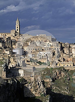 Vertical shot of the Belvedere Piazzetta Pascoli Matera in Italy