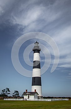Vertical shot of Bodie Island Lighthouse. North Carolina, United States.