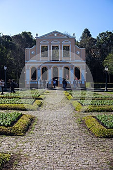Vertical shot of the Bosque Alemao park entrance in Curitiba photo