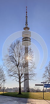 Vertical shot of the building Olympiaturm in Munich Germany