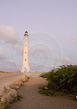 Vertical shot of the Califonia lighthouse in Aruba, Netherlands photo