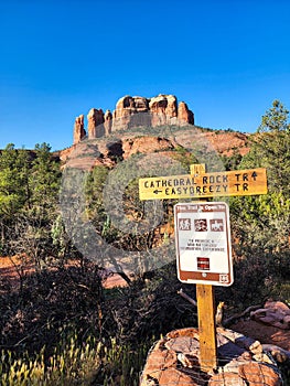 Vertical shot of the Cathedral Rock in Sedona, AZ