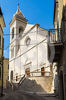 Vertical shot of  a Cathedral of Saint Maria Assunta in Minervino Murge, Apulia, Italy