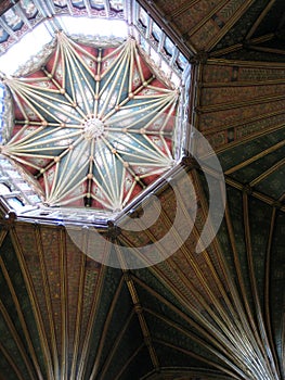Vertical shot of the ceiling of Ely Cathedral in the city of Ely, Cambridgeshire, England