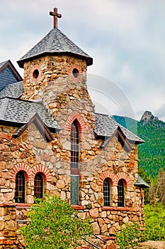 Vertical shot of Chapel on the Rock in Allenspark, USA