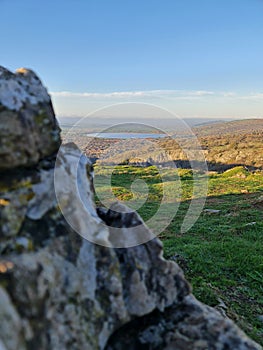 Vertical shot of Cheddar Gorge on a sunny day in Mendip Hills,  Somerset, England