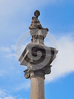 Vertical shot of Colonna dell'Abbondanza column in Florence, Italy photo