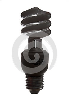 Vertical shot of a compact fluorescent lamp isolated on a white background