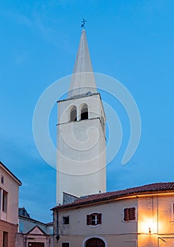 Vertical shot of the Euphrasian Basilica in Porec, Croatia