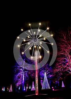 Vertical shot of exploding fireworks at the 2022 British Firework Championships in Plymouth, Devon