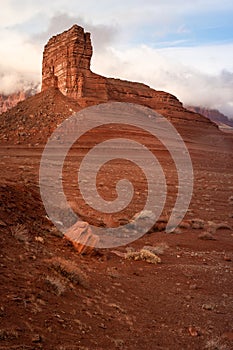 Vertical shot of the famous rainbow bridge monument in Utah, USA