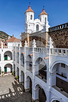 Vertical shot of Felipe Neri monastery, Bolivia