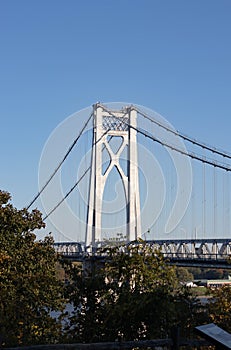 Vertical shot of the Franklin Delano Roosevelt Mid-Hudson Bridge.  New York, USA photo