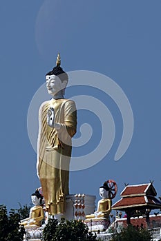 Vertical shot of Golden Buddha statue at Wat Traimit Bangkok, Thailand