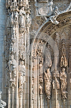 Vertical shot of the Gothic convent church of San Pablo in Valladolid