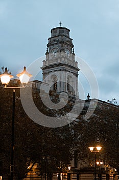 Vertical shot of the Guidhall in Portsmouth, England, UK