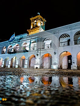 Vertical shot of the History Museum of the North, Cabildo Historico de Salta. Salta, Argentina. photo