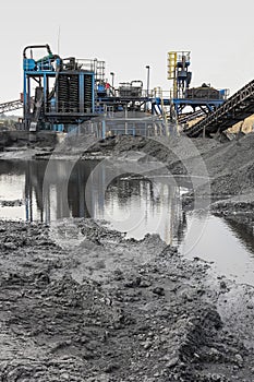 Vertical shot of a huge coal mining manufactory